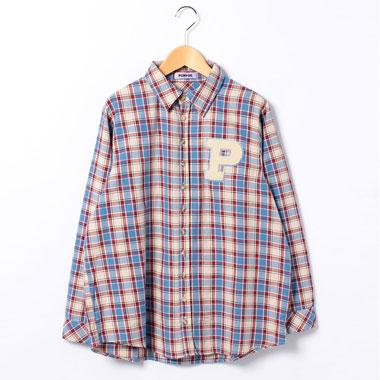 エリーローズ 着用ワッペンツイルチェックシャツ4,990円（税別）